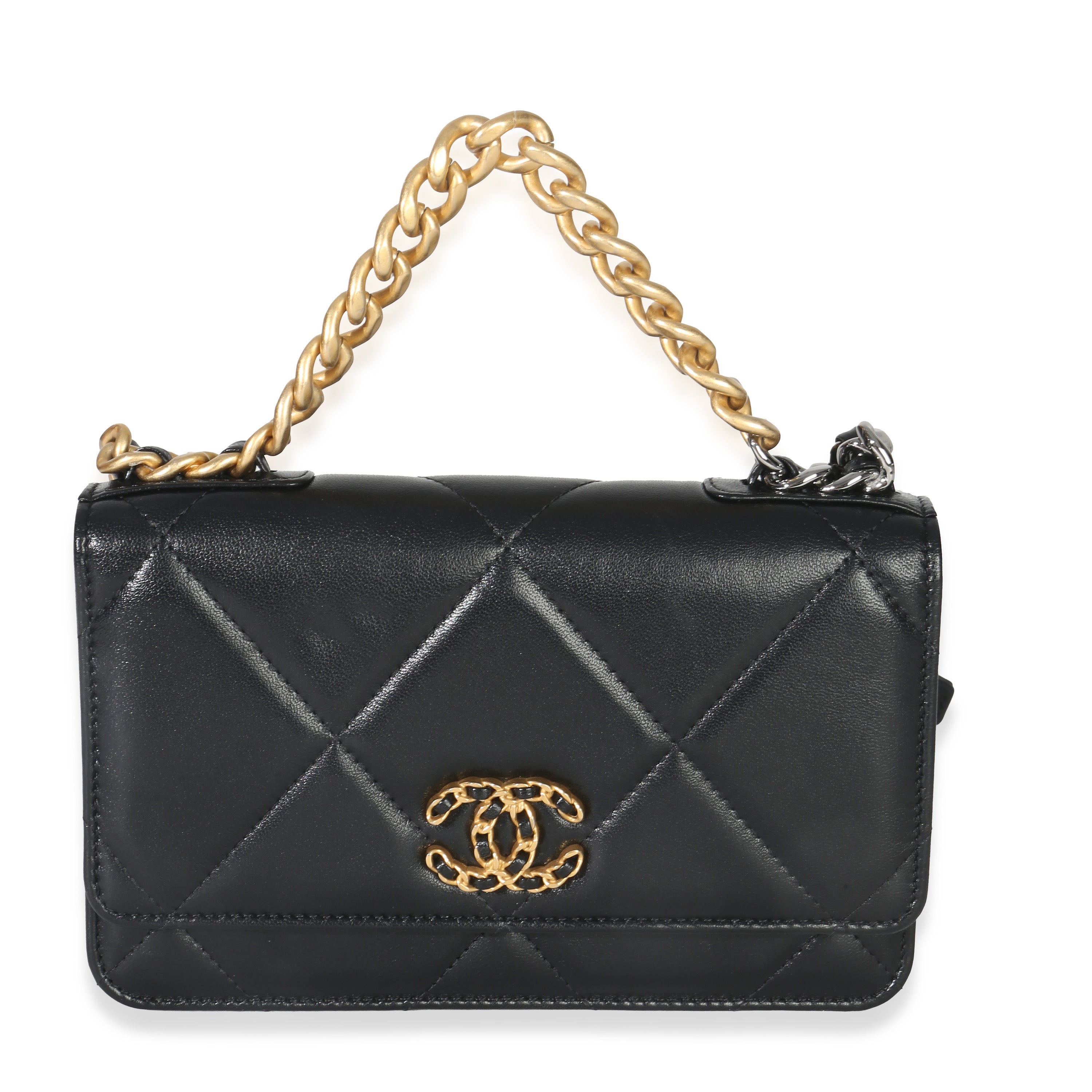 Chanel Black Quilted Lambskin Chanel 19 Wallet On Chain