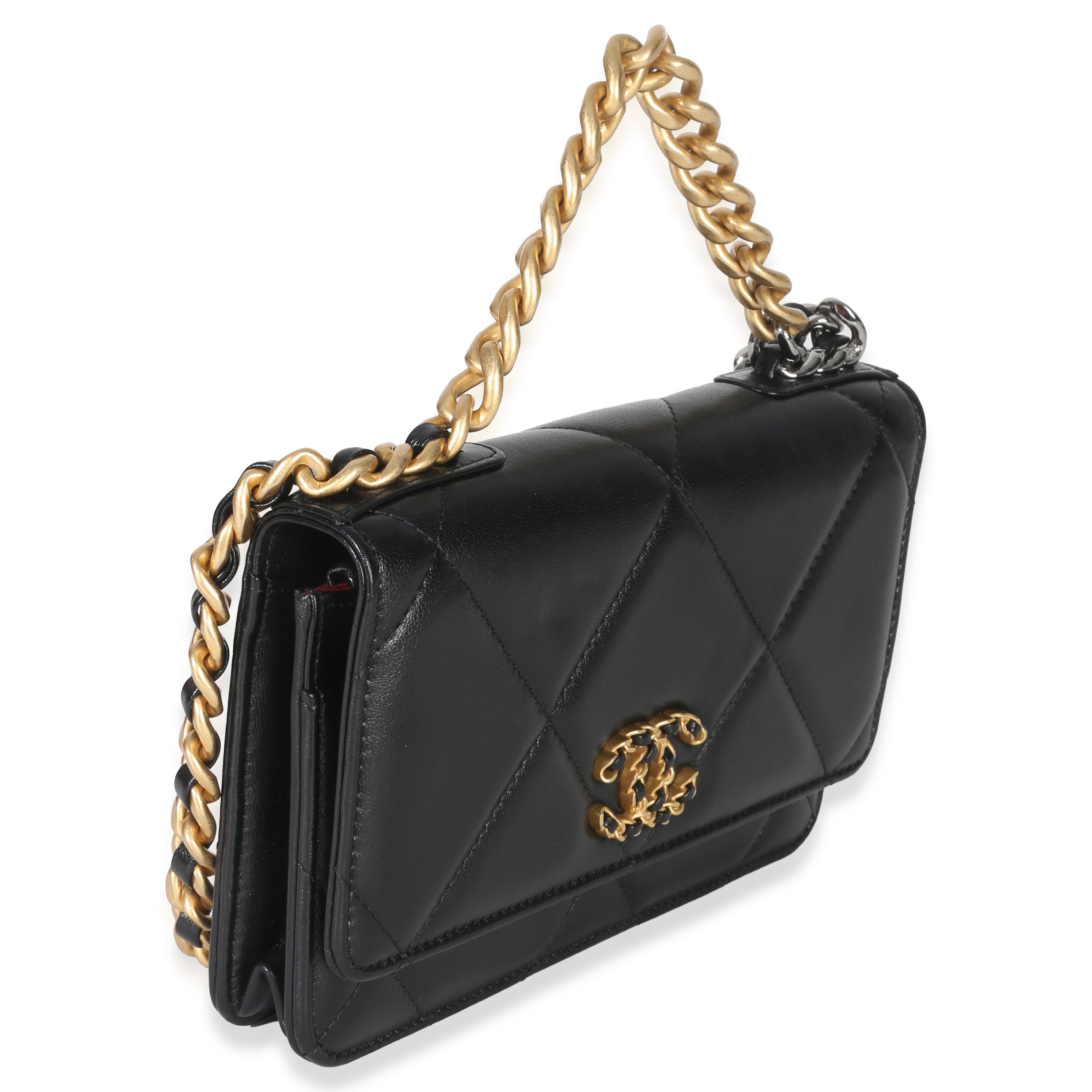 Chanel Black Quilted Lambskin Chanel 19 Wallet On Chain