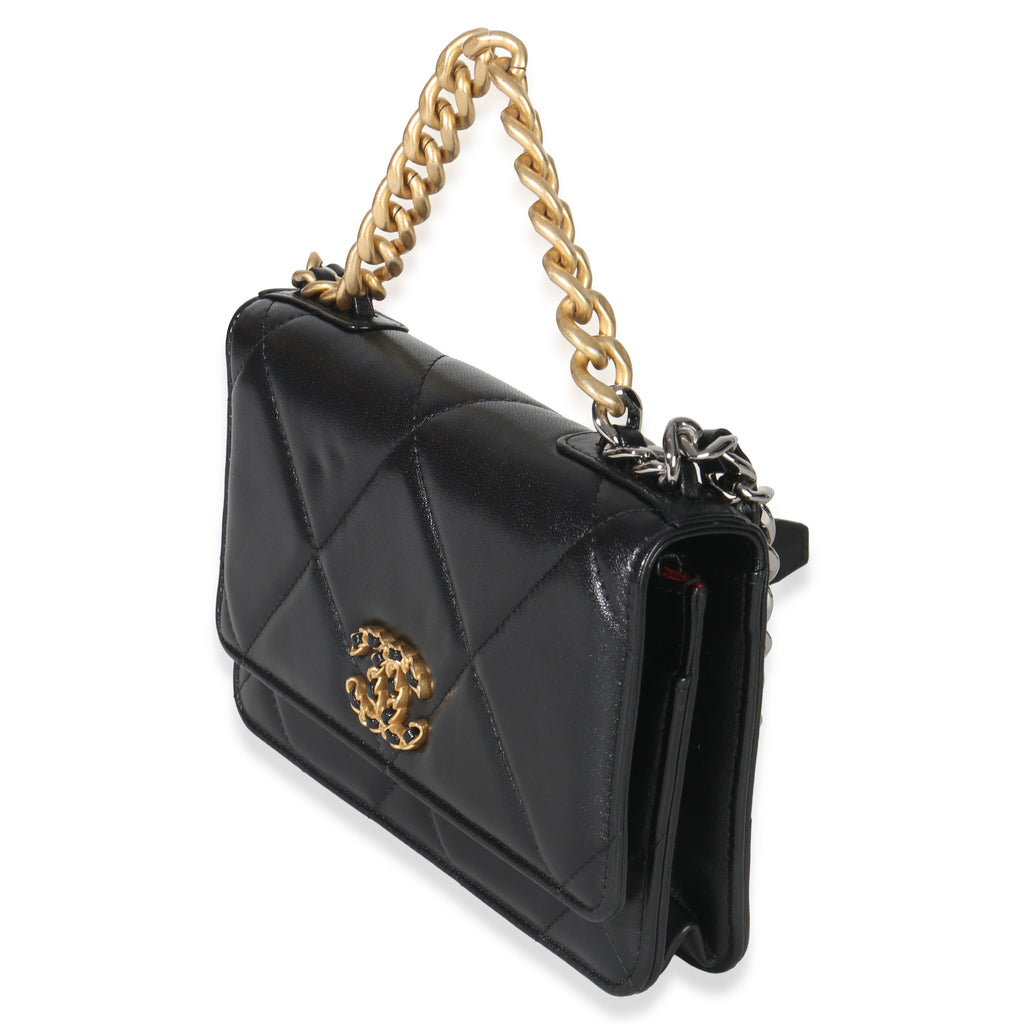 Chanel Black Quilted Lambskin Chanel 19 Wallet On Chain