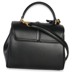 Black Satinated Calfskin Small 16 Top Handle Bag