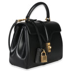 Black Satinated Calfskin Small 16 Top Handle Bag