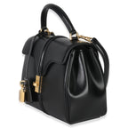 Black Satinated Calfskin Small 16 Top Handle Bag