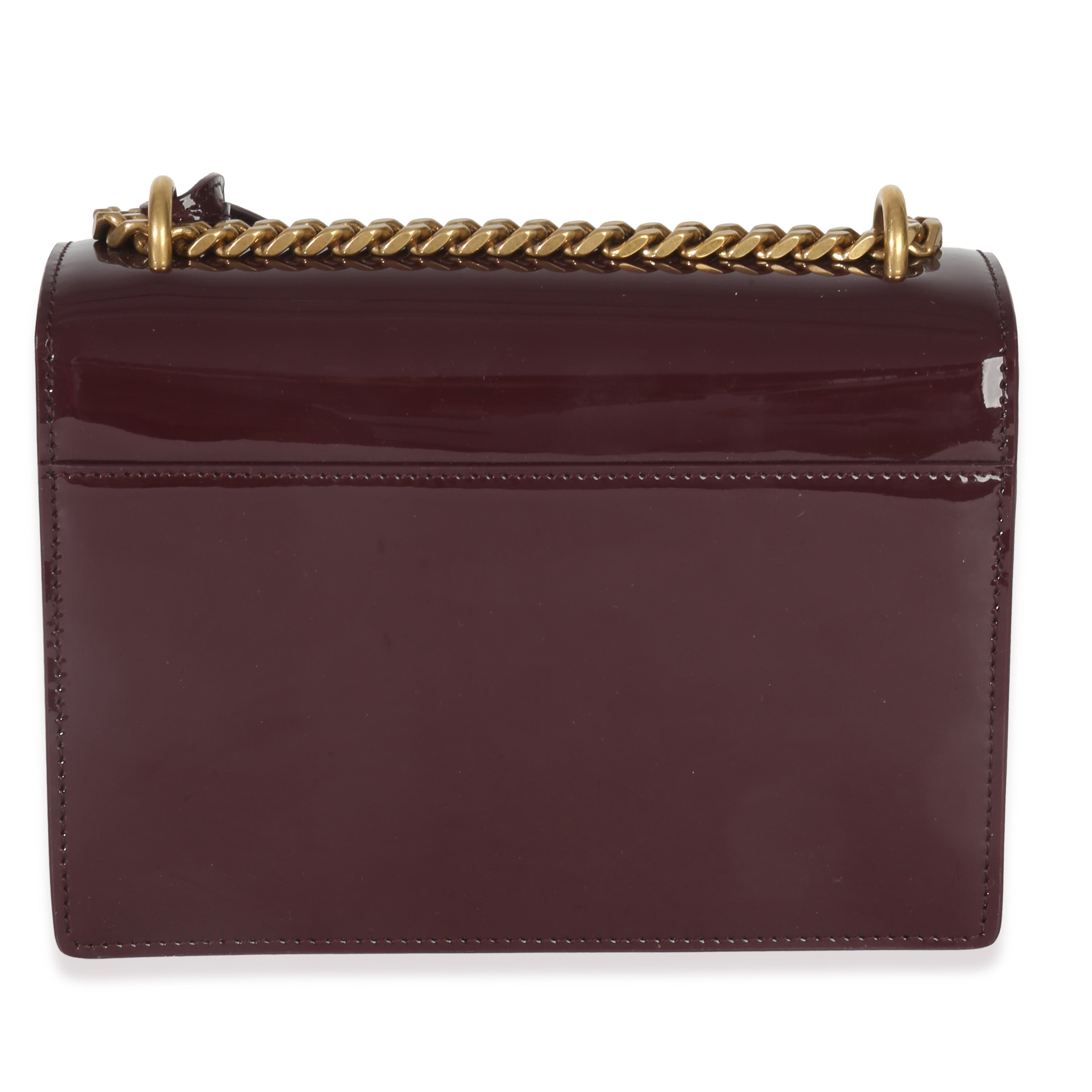 Saint Laurent Red Wine Patent Monogram Small Sunset Bag