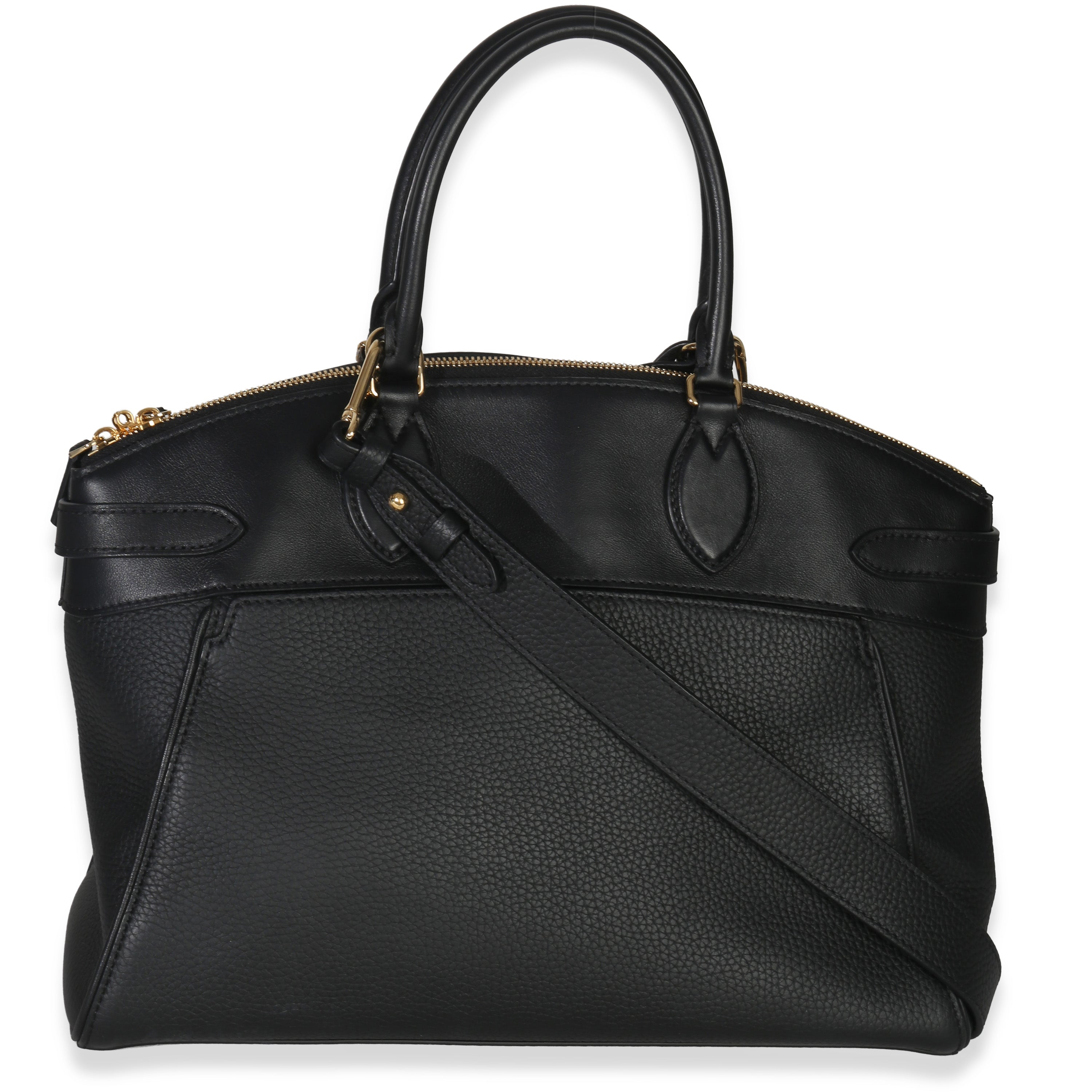 Louis Vuitton Black Grained Calfskin Monogram Vendome MM