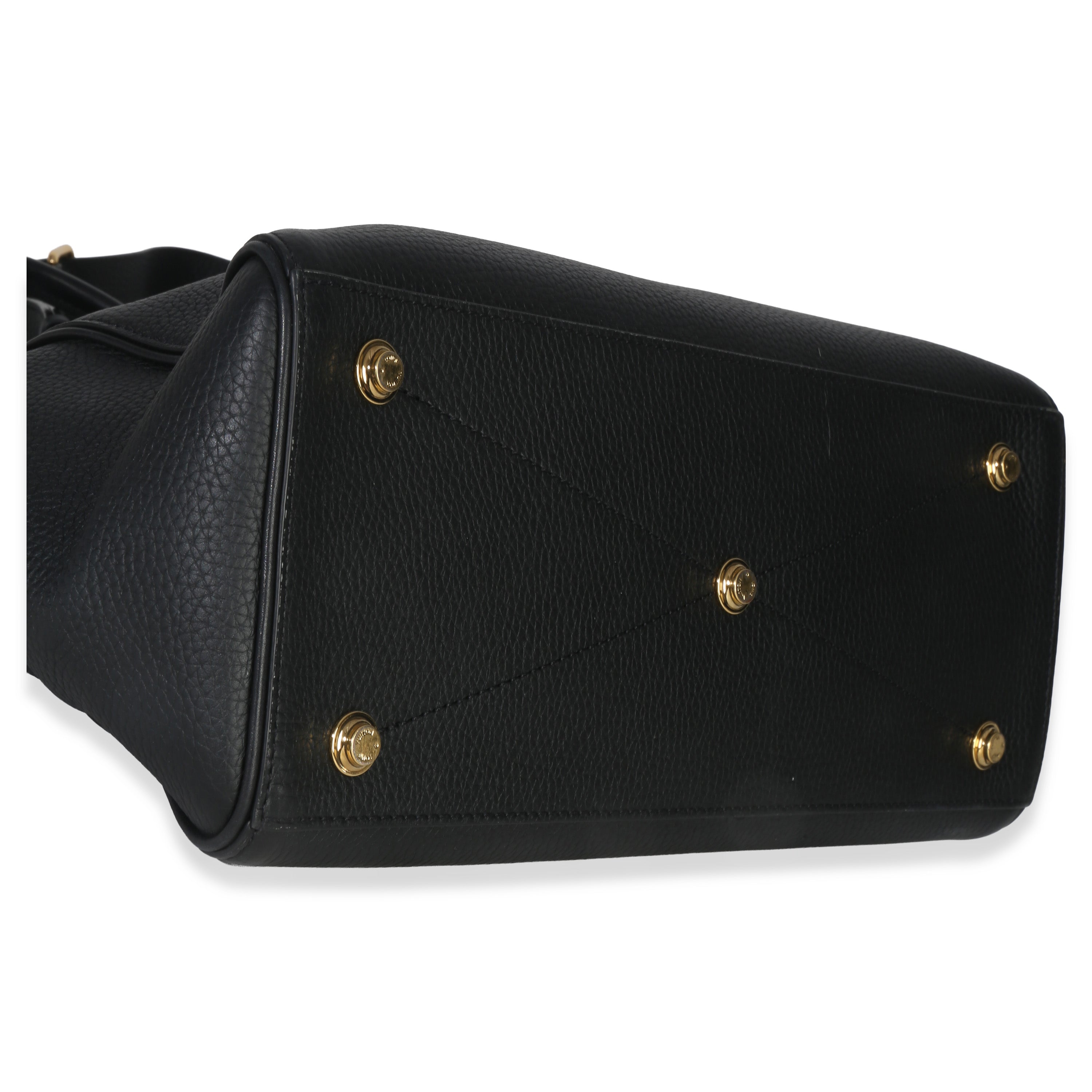 Louis Vuitton Black Grained Calfskin Monogram Vendome MM