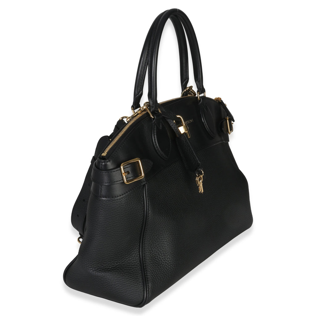 Louis Vuitton Black Grained Calfskin Monogram Vendome MM