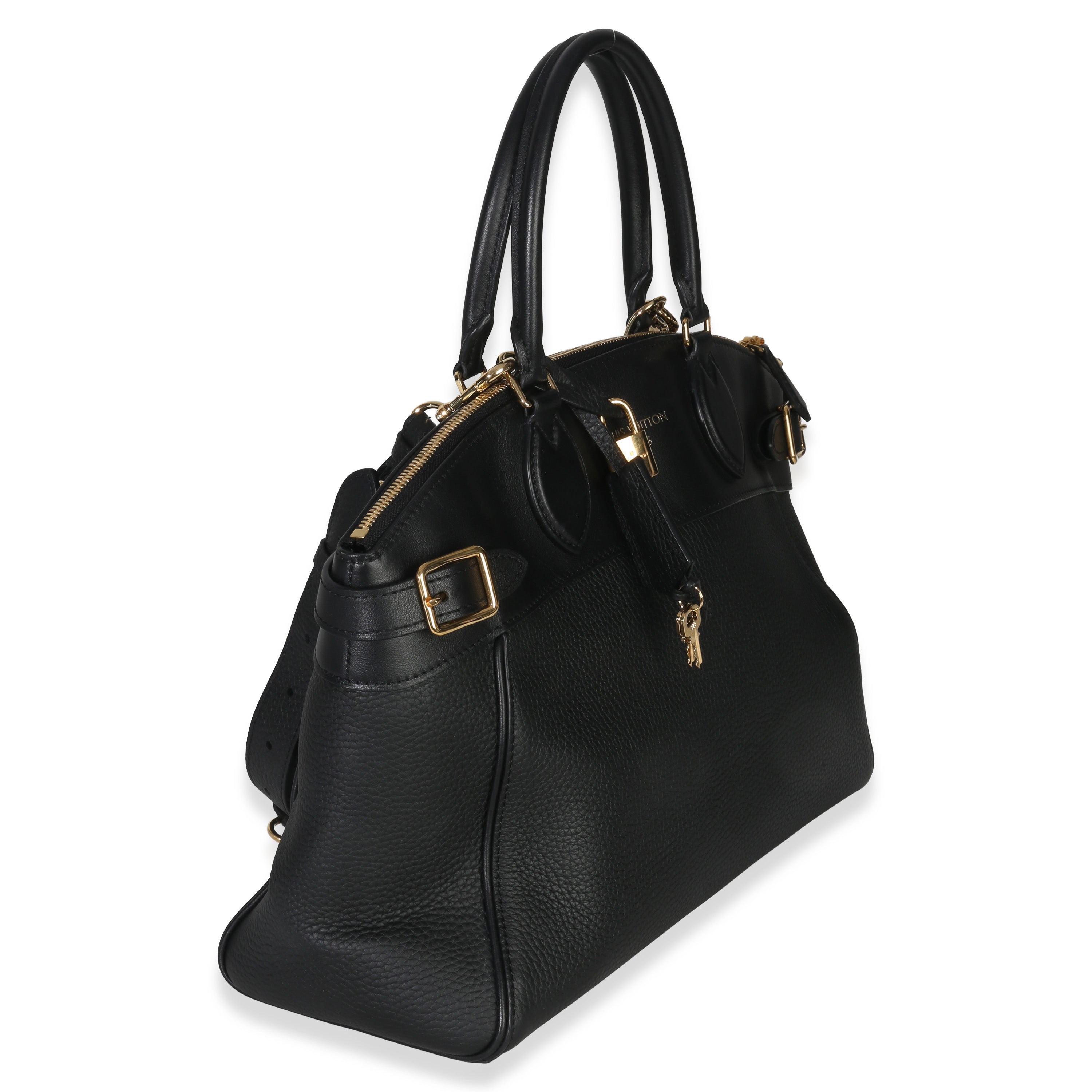 Louis Vuitton Black Grained Calfskin Monogram Vendome MM