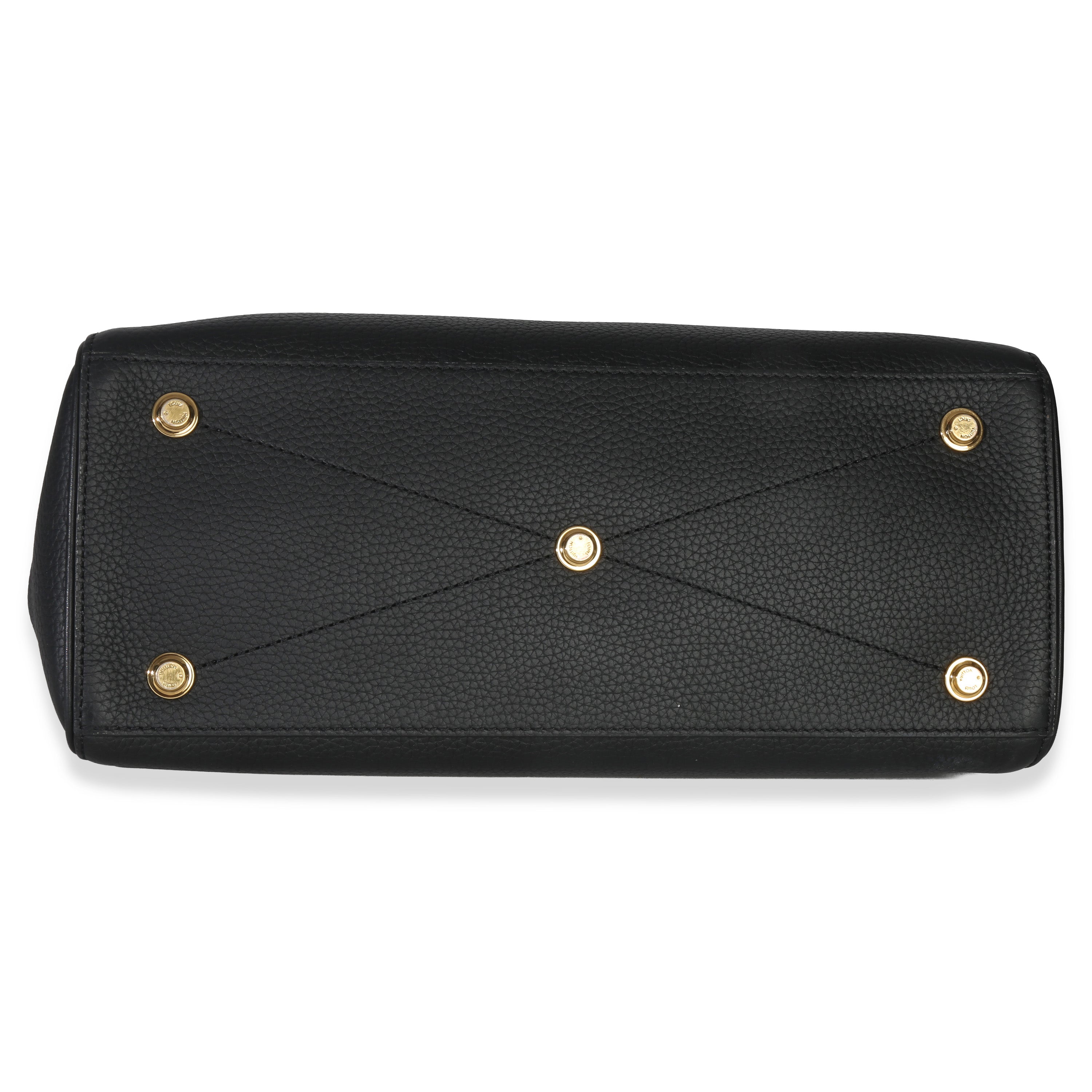 Louis Vuitton Black Grained Calfskin Monogram Vendome MM