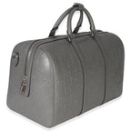 Gucci Grey Embossed Calfskin GG Tennis Medium Duffle Bag