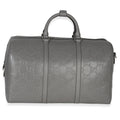Gucci Grey Embossed Calfskin GG Tennis Medium Duffle Bag