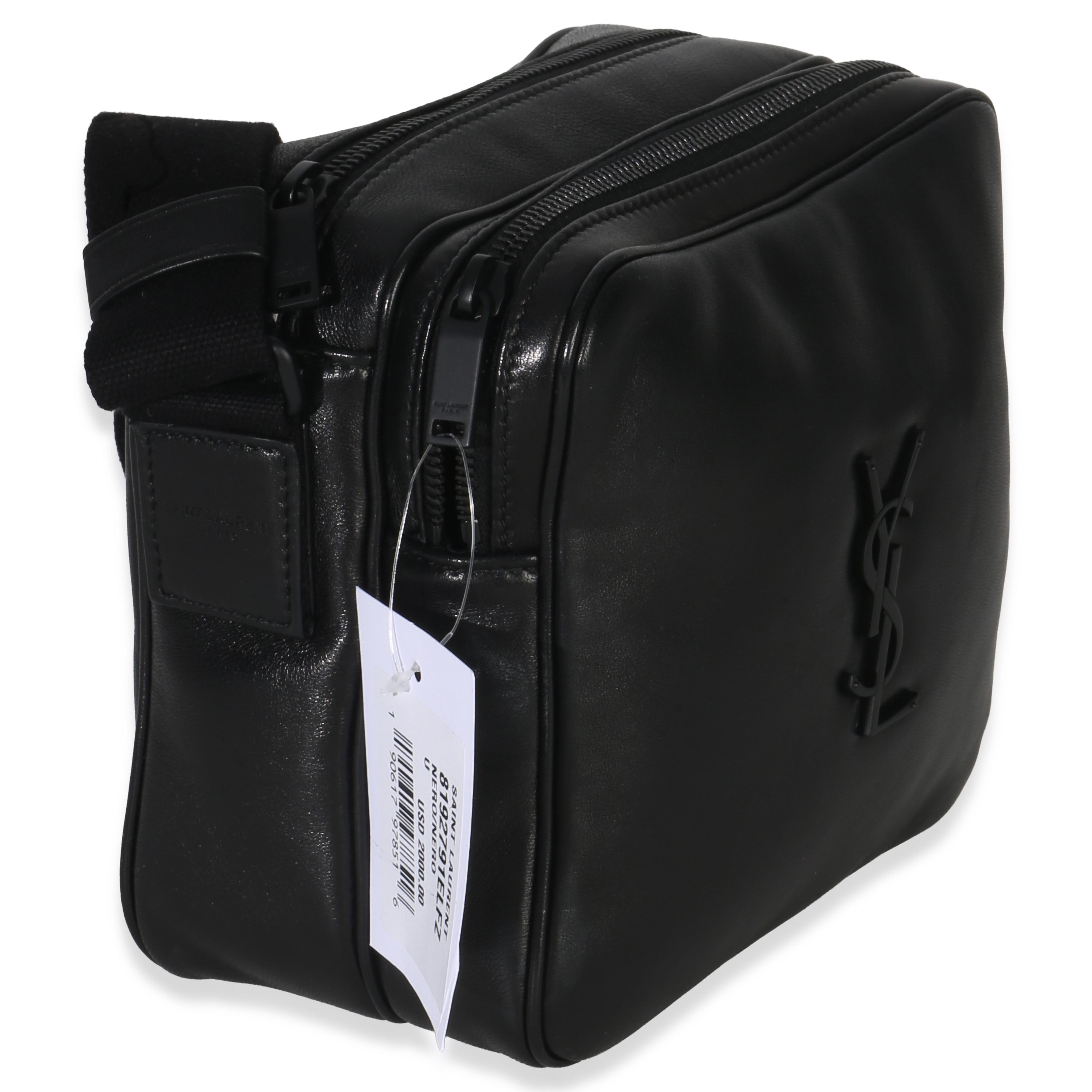 Saint Laurent Black Lambskin Monogram Niki Cube Camera Bag