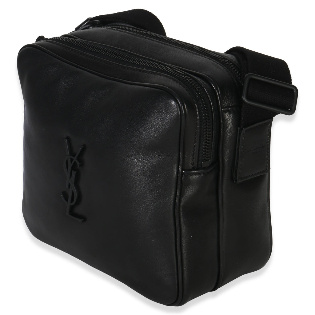 Saint Laurent Black Lambskin Monogram Niki Cube Camera Bag