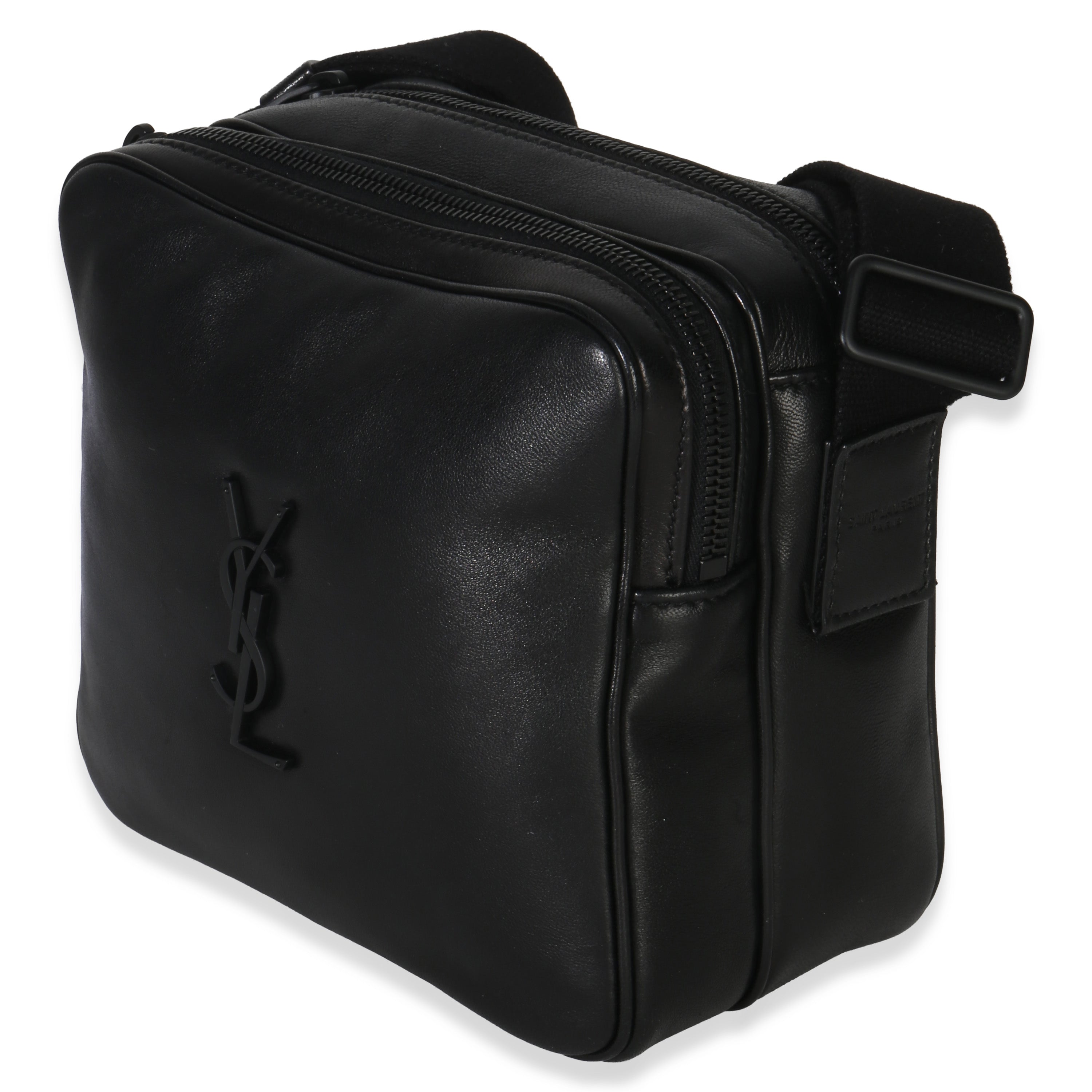 Saint Laurent Black Lambskin Monogram Niki Cube Camera Bag
