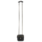 Chanel Black Quilted Lambskin Camellia Bow Chain Mini Vanity Case