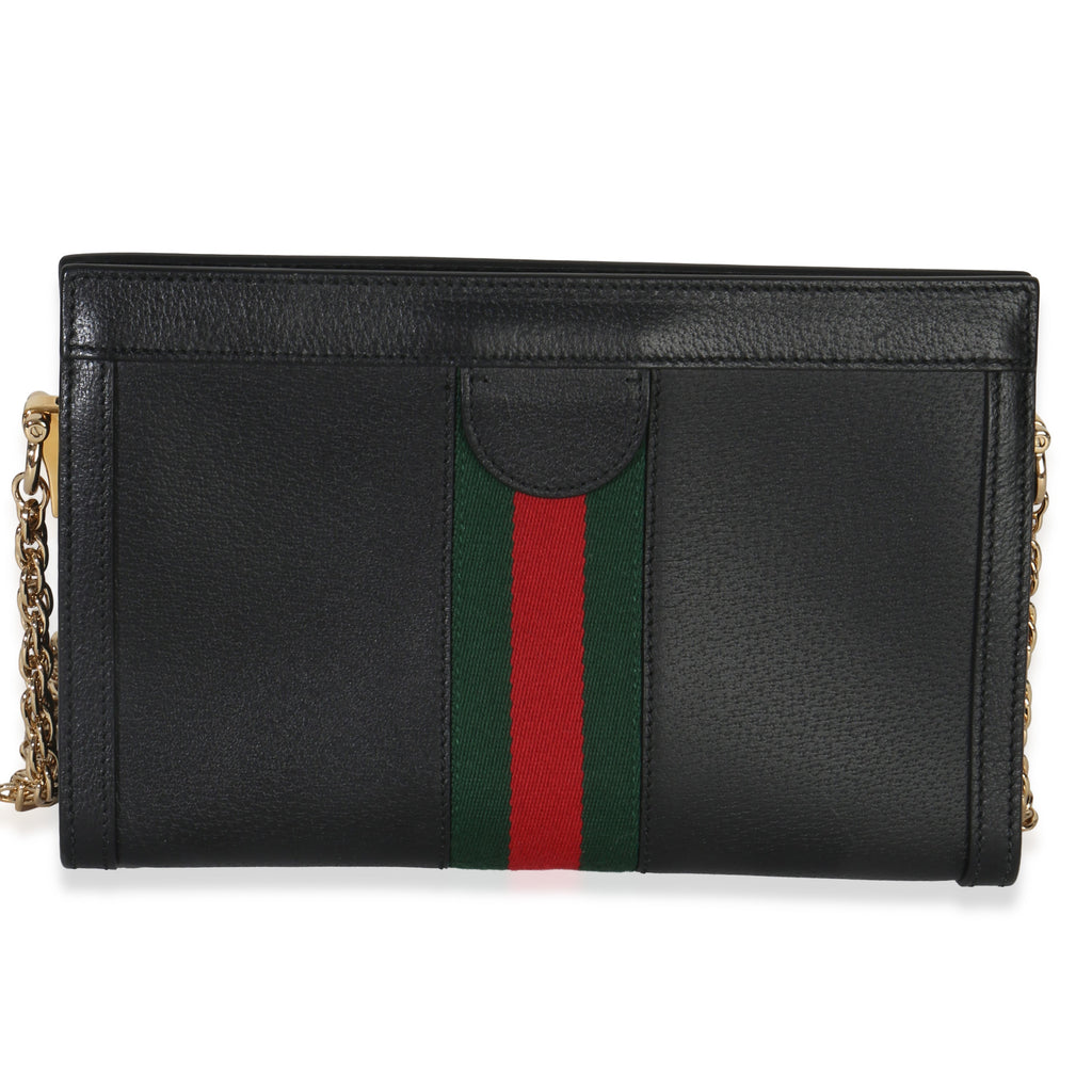 Gucci Black Calfskin GG Ophidia Small Web Chain Bag