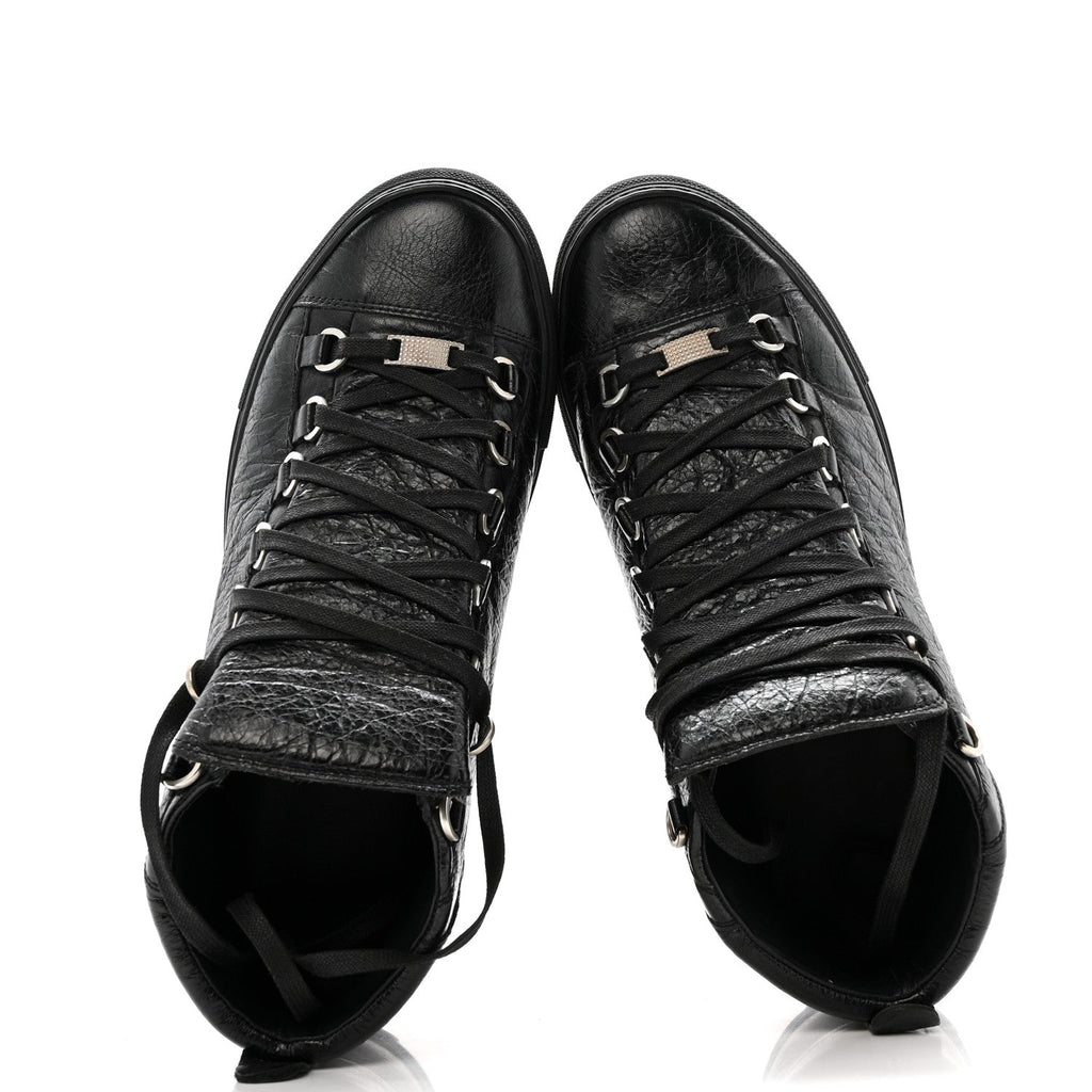 Balenciaga Agneau Arena Opaque Womens High Top Sneakers 41 Black