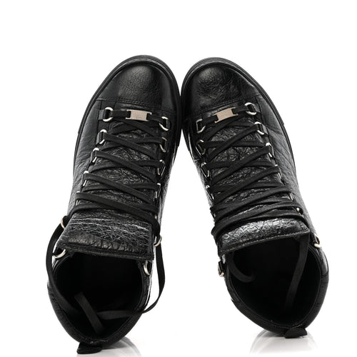 Balenciaga Agneau Arena Opaque Womens High Top Sneakers 41 Black