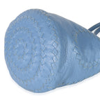 Blue Intrecciato Trimmed Cervo Small Bucket Bag