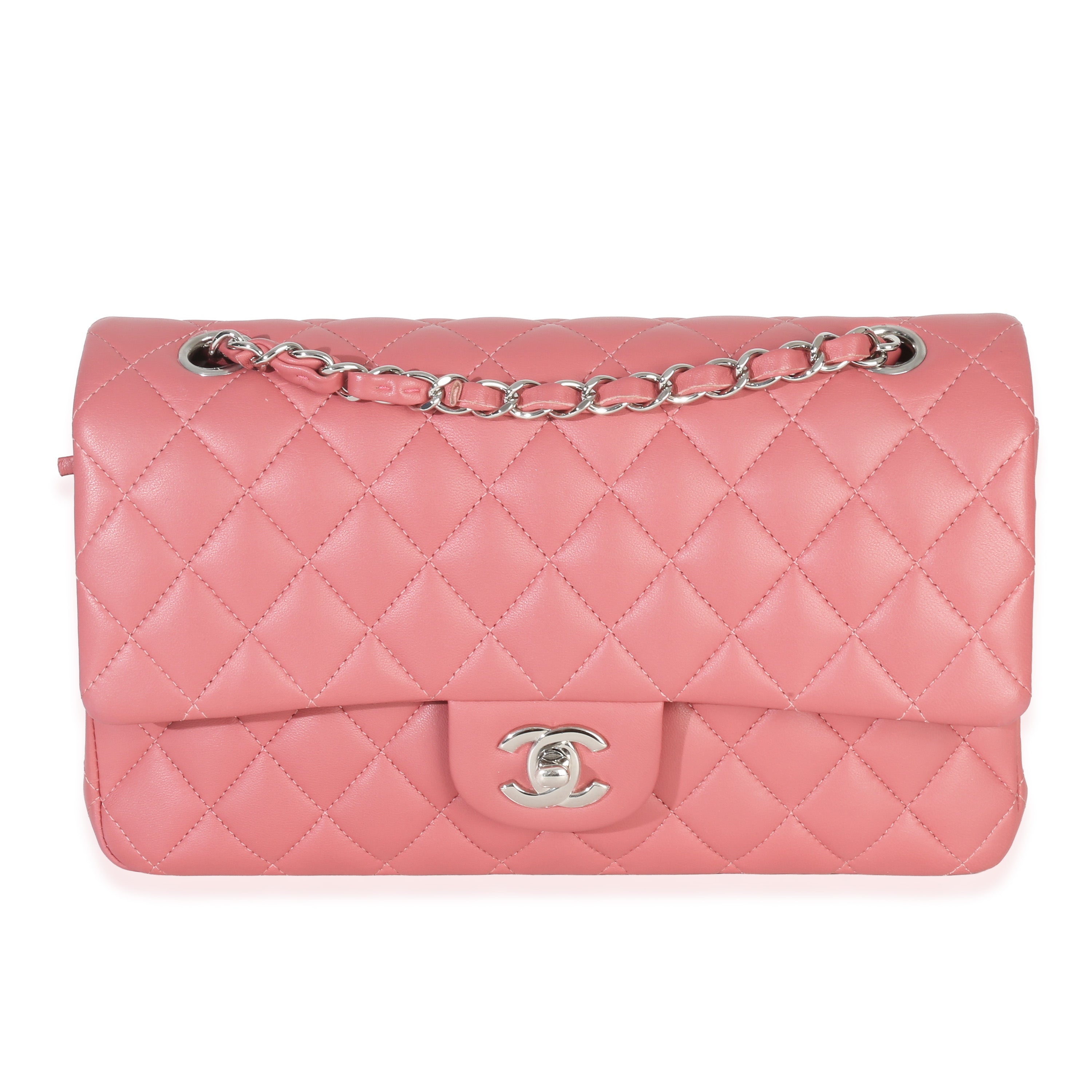 Chanel Pink Quilted Lambskin Medium Classic Double Flap Bag