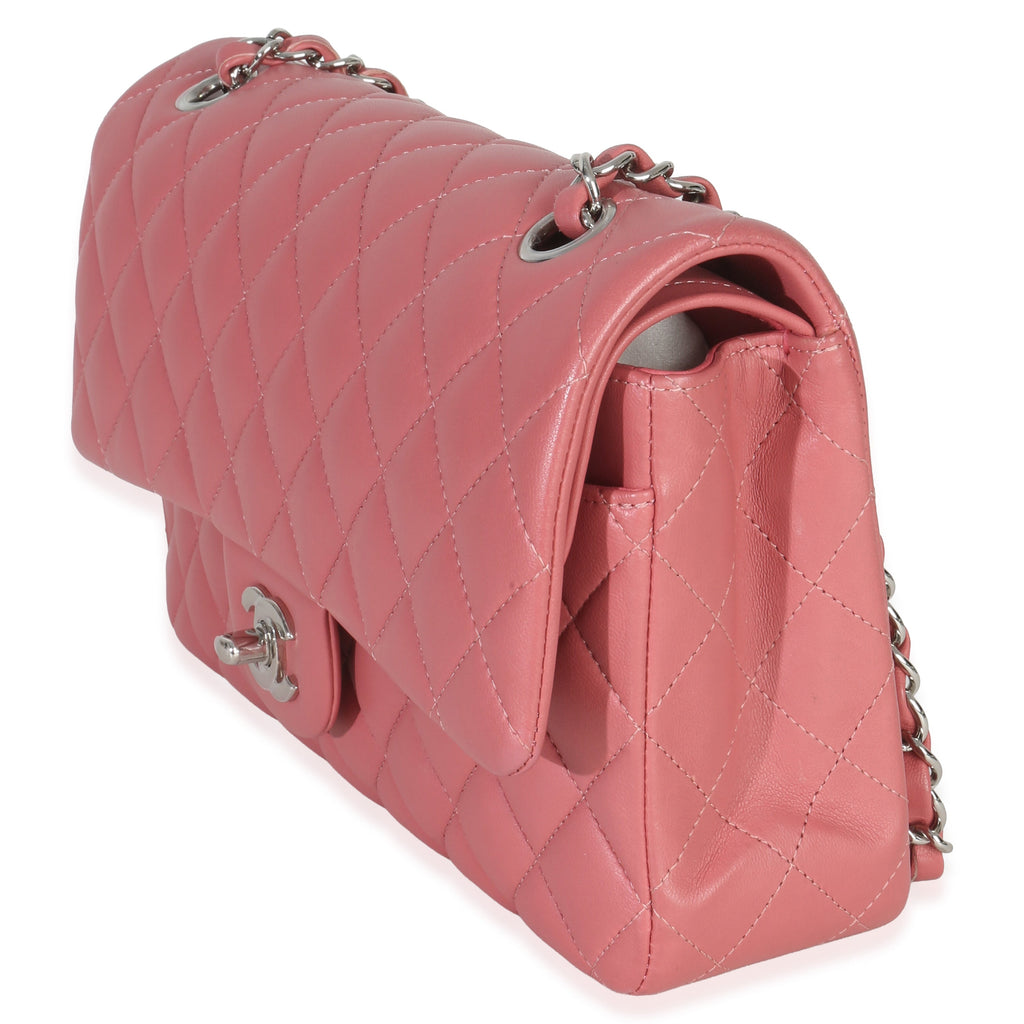 Chanel Pink Quilted Lambskin Medium Classic Double Flap Bag