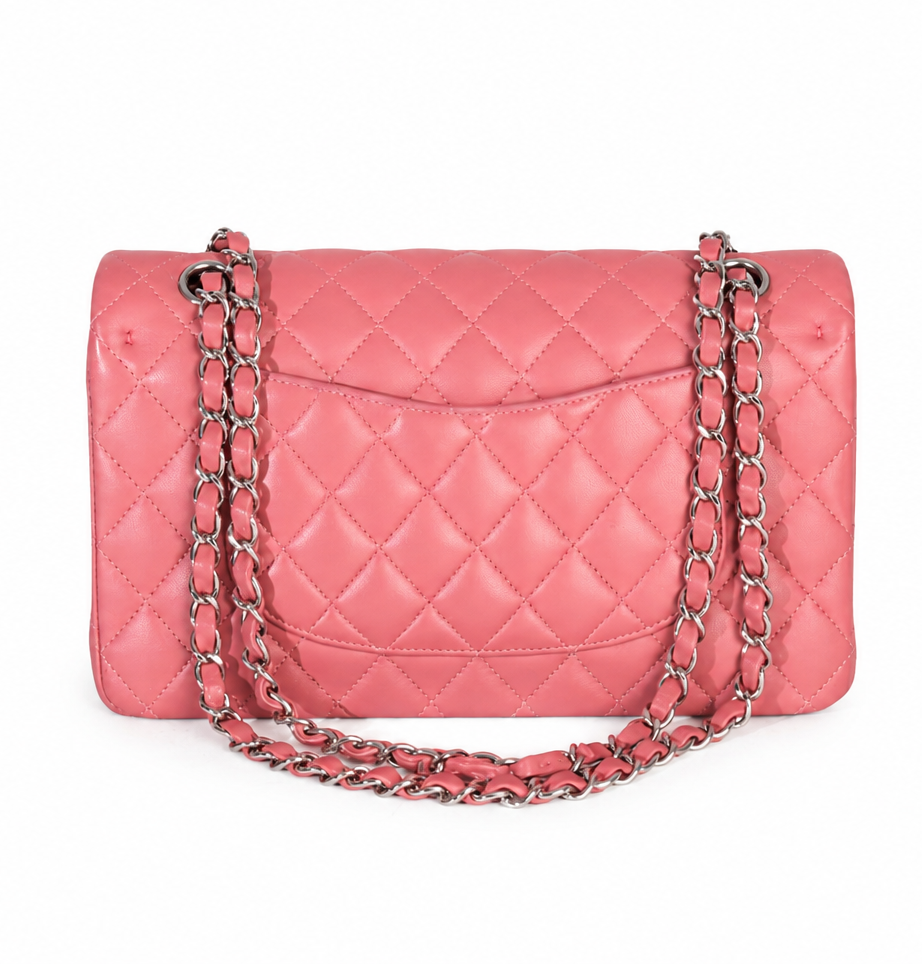 Chanel Pink Quilted Lambskin Medium Classic Double Flap Bag