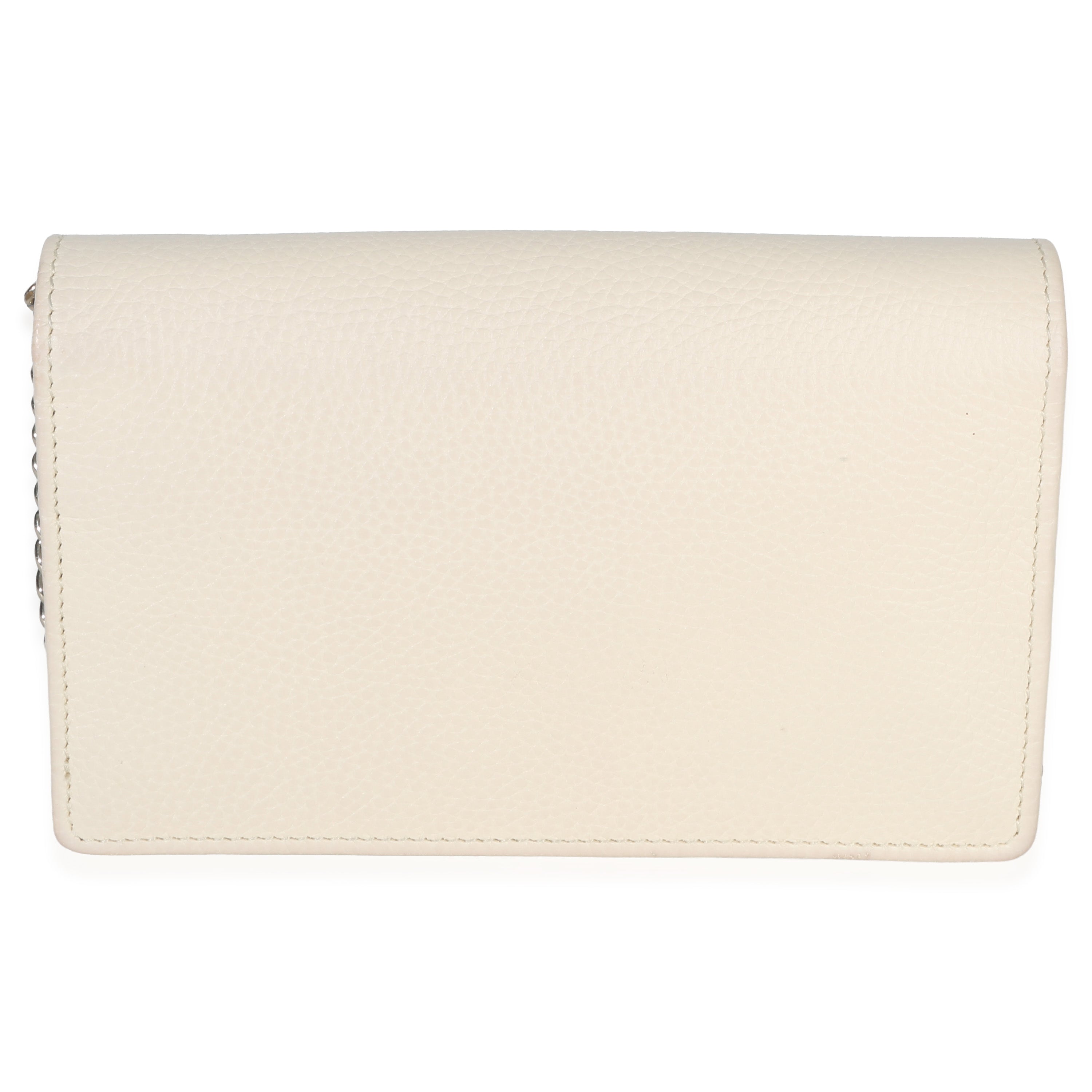 Gucci Cream Pebbled Calfskin Soho Wallet On Chain