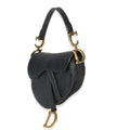 Christian Dior Black Grained Calfskin Mini Saddle Bag