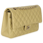 Chanel Olive Quilted Caviar Medium Classic Double Flap Handbag