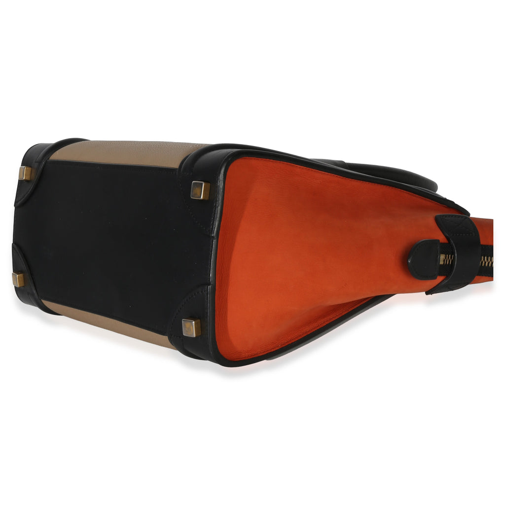 Beige Multicolor Drummed Calfskin Nubuck Nano Luggage Tote