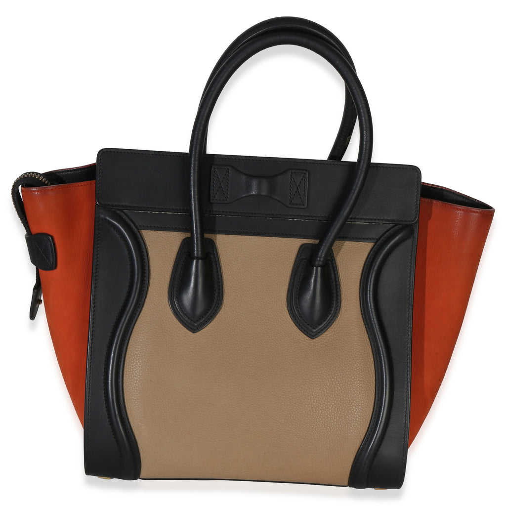 Beige Multicolor Drummed Calfskin Nubuck Nano Luggage Tote