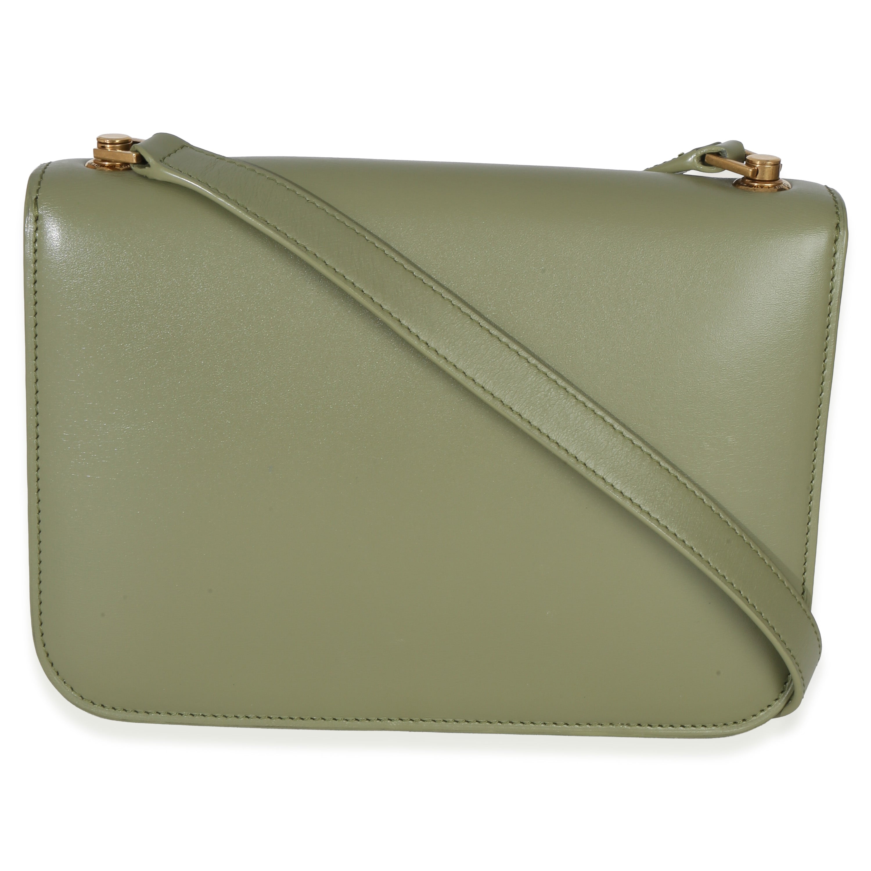 Saint Laurent Light Green Smooth Calfskin Le Carre Satchel