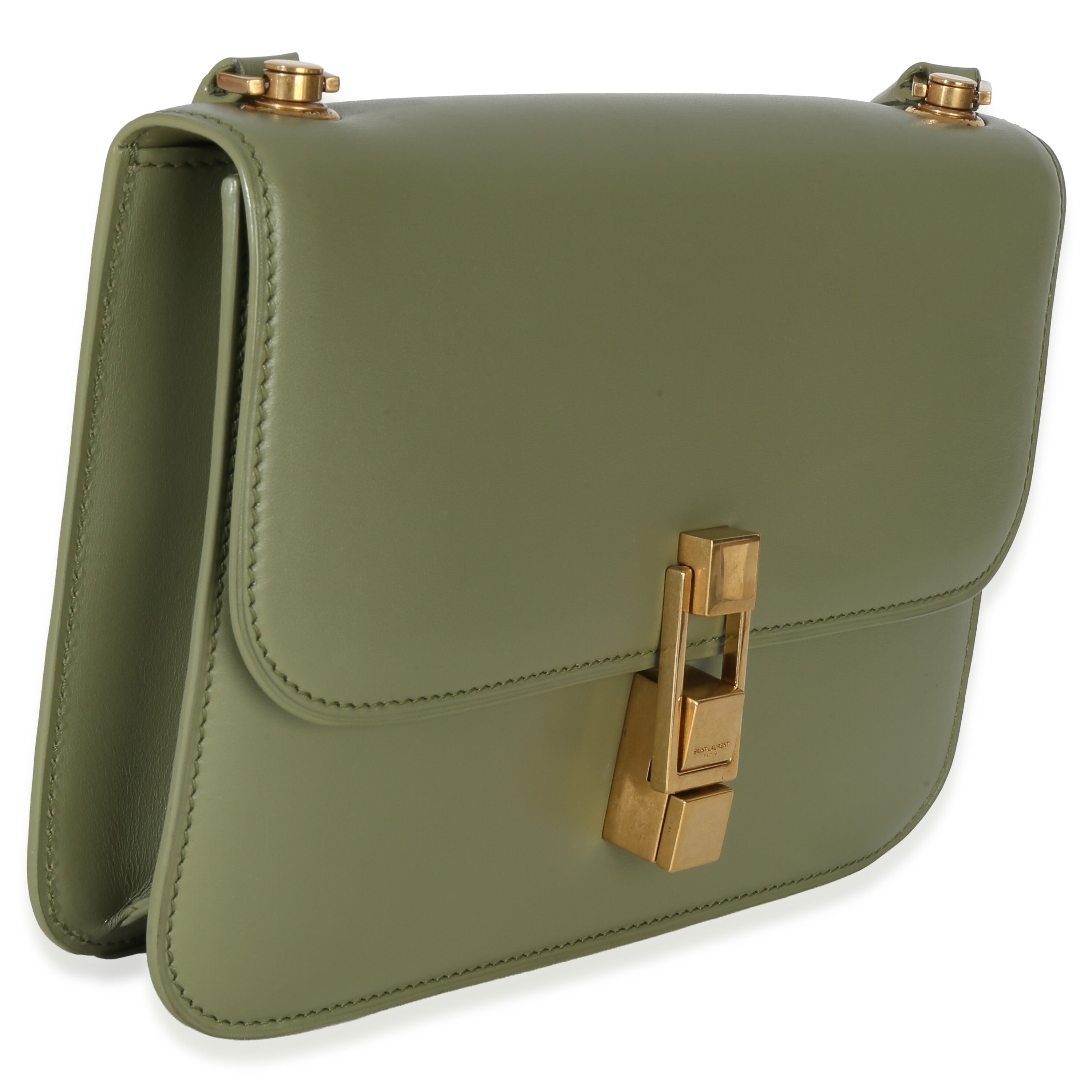 Saint Laurent Light Green Smooth Calfskin Le Carre Satchel