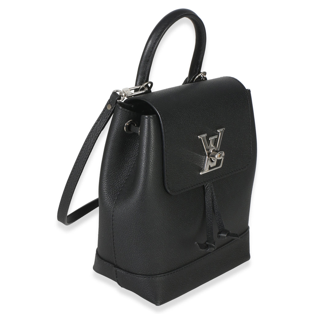 Louis Vuitton Black Calfskin Lockme Mini Backpack