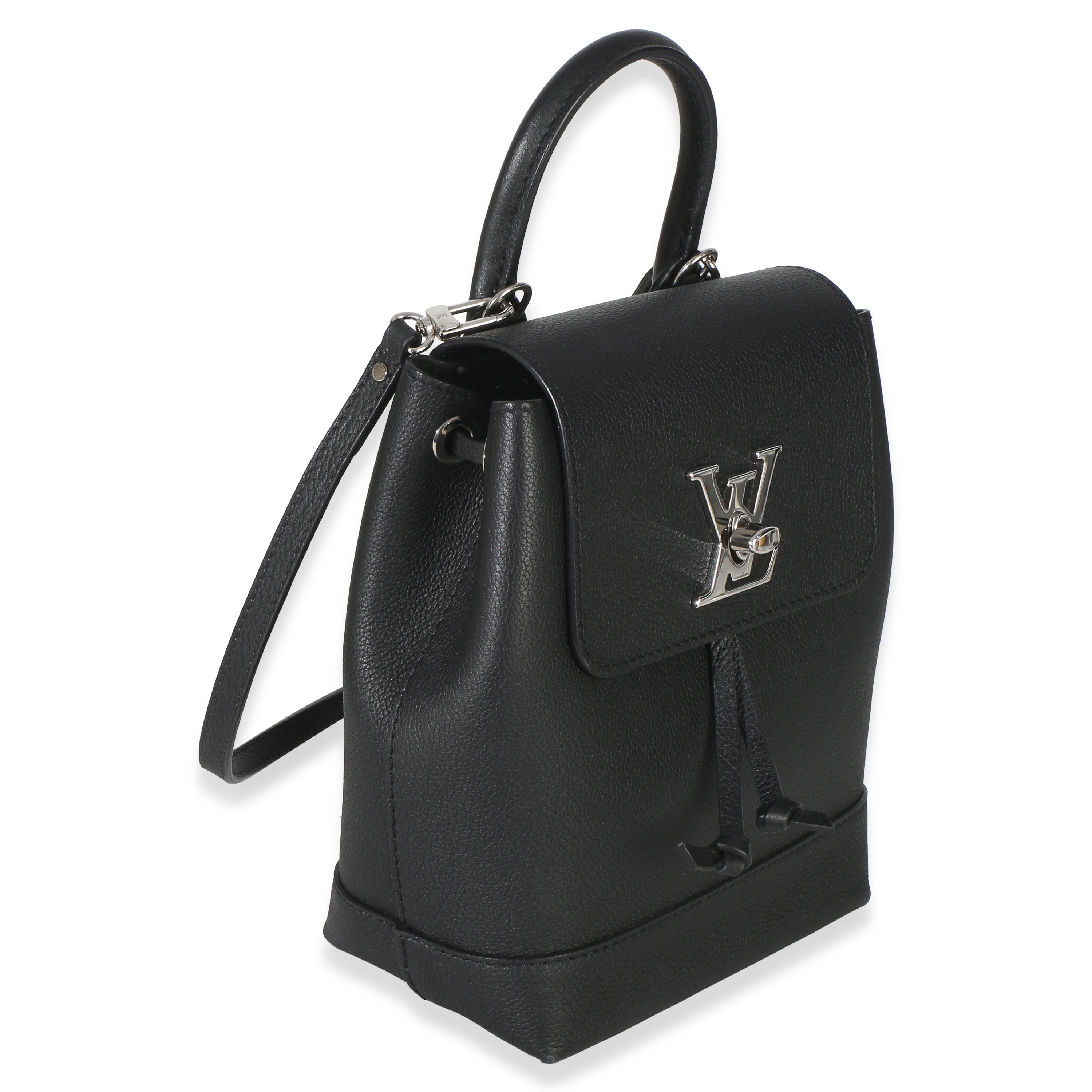 Louis Vuitton Black Calfskin Lockme Mini Backpack