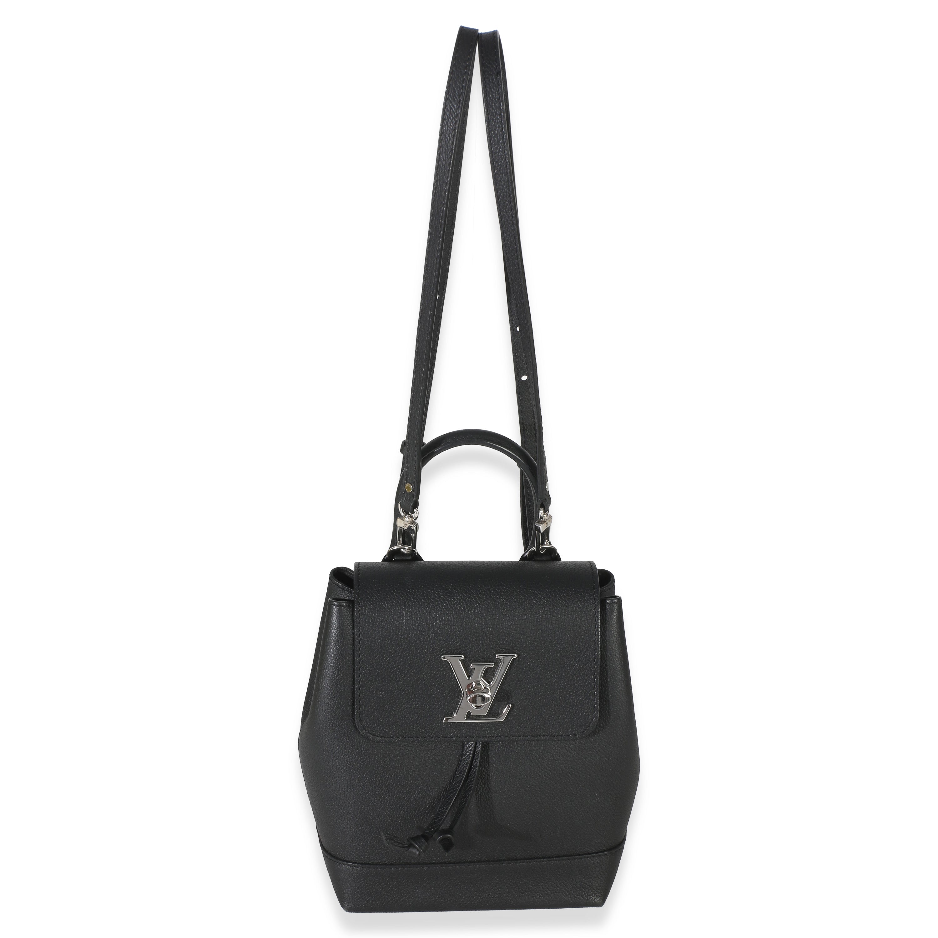 Louis Vuitton Black Calfskin Lockme Mini Backpack