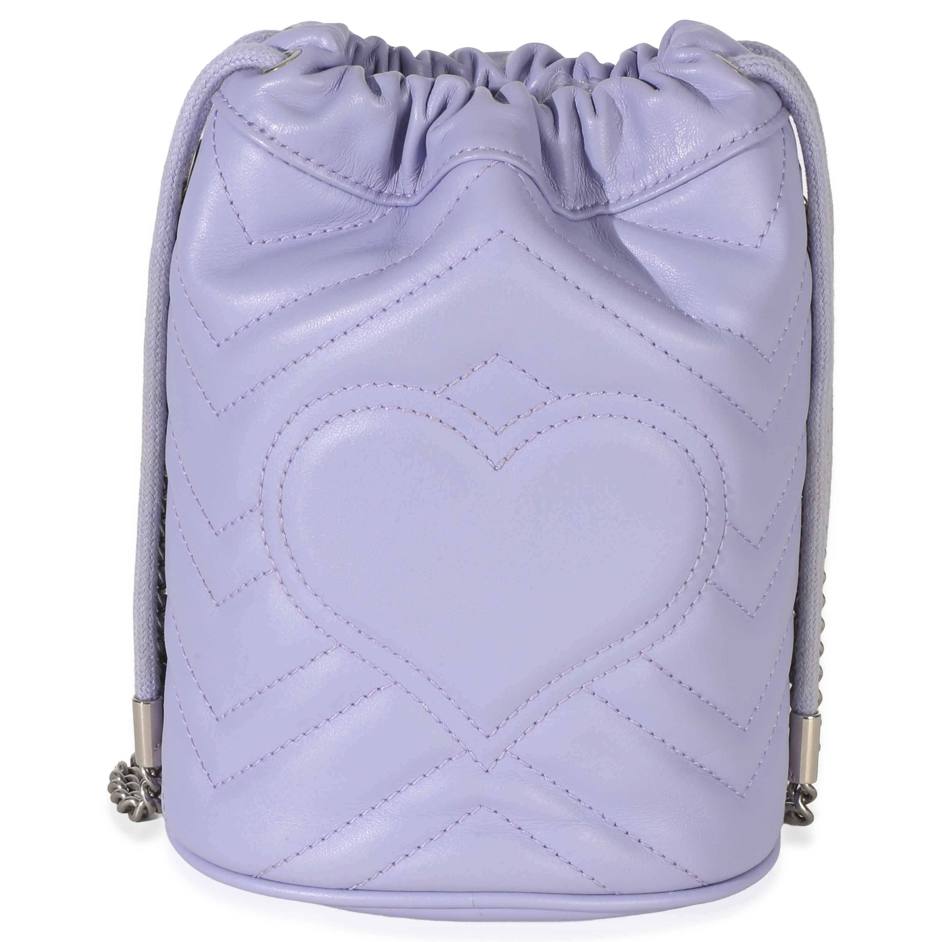 Gucci Purple Matelasse Calfskin Mini GG Marmont 2.0 Bucket Bag