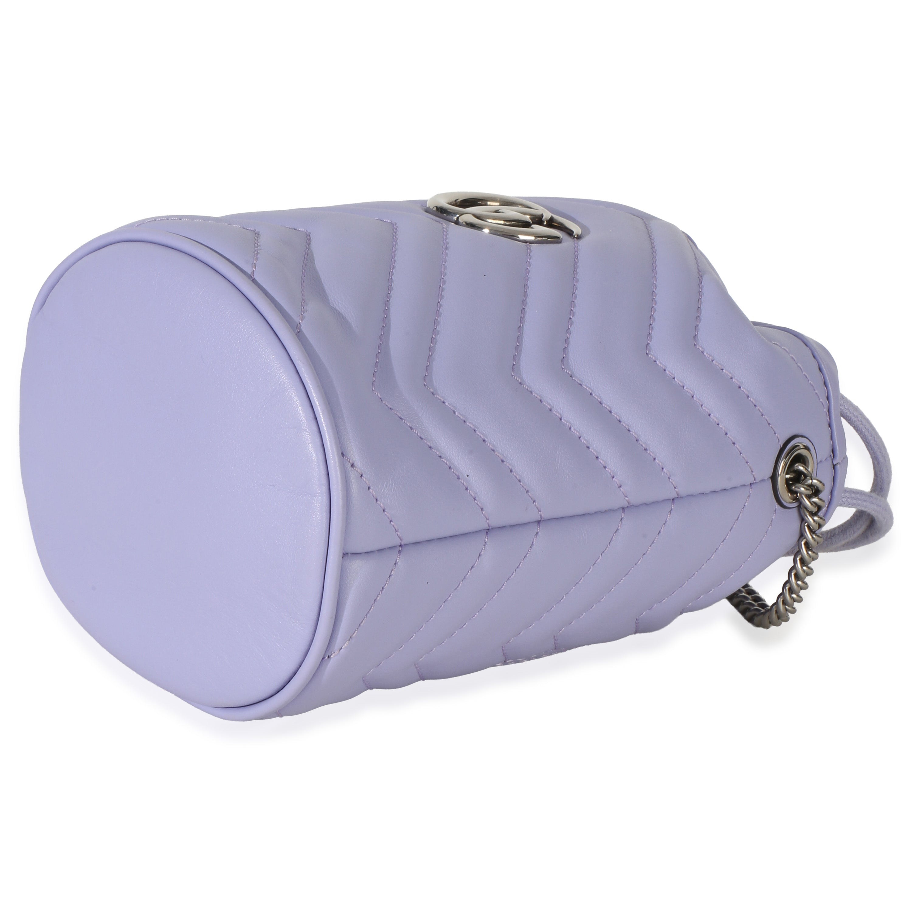 Gucci Purple Matelasse Calfskin Mini GG Marmont 2.0 Bucket Bag