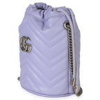 Gucci Purple Matelasse Calfskin Mini GG Marmont 2.0 Bucket Bag