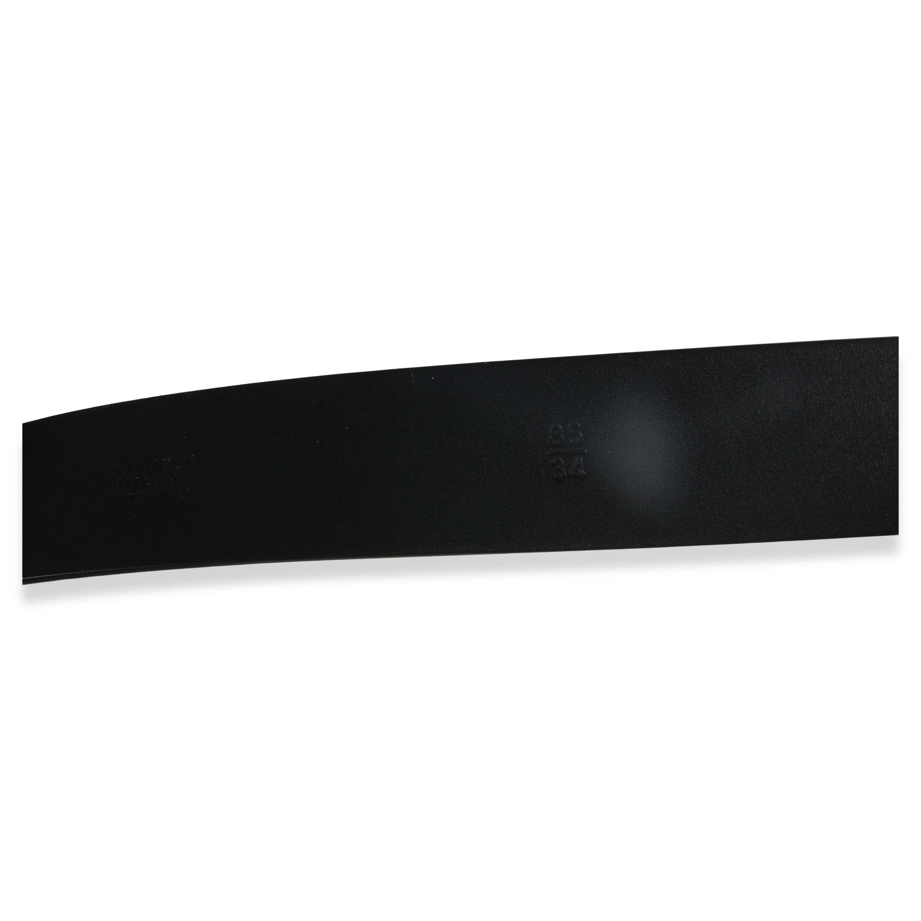 Chanel Black Crumpled Calfskin Pearl CC Buckle Belt 85/34