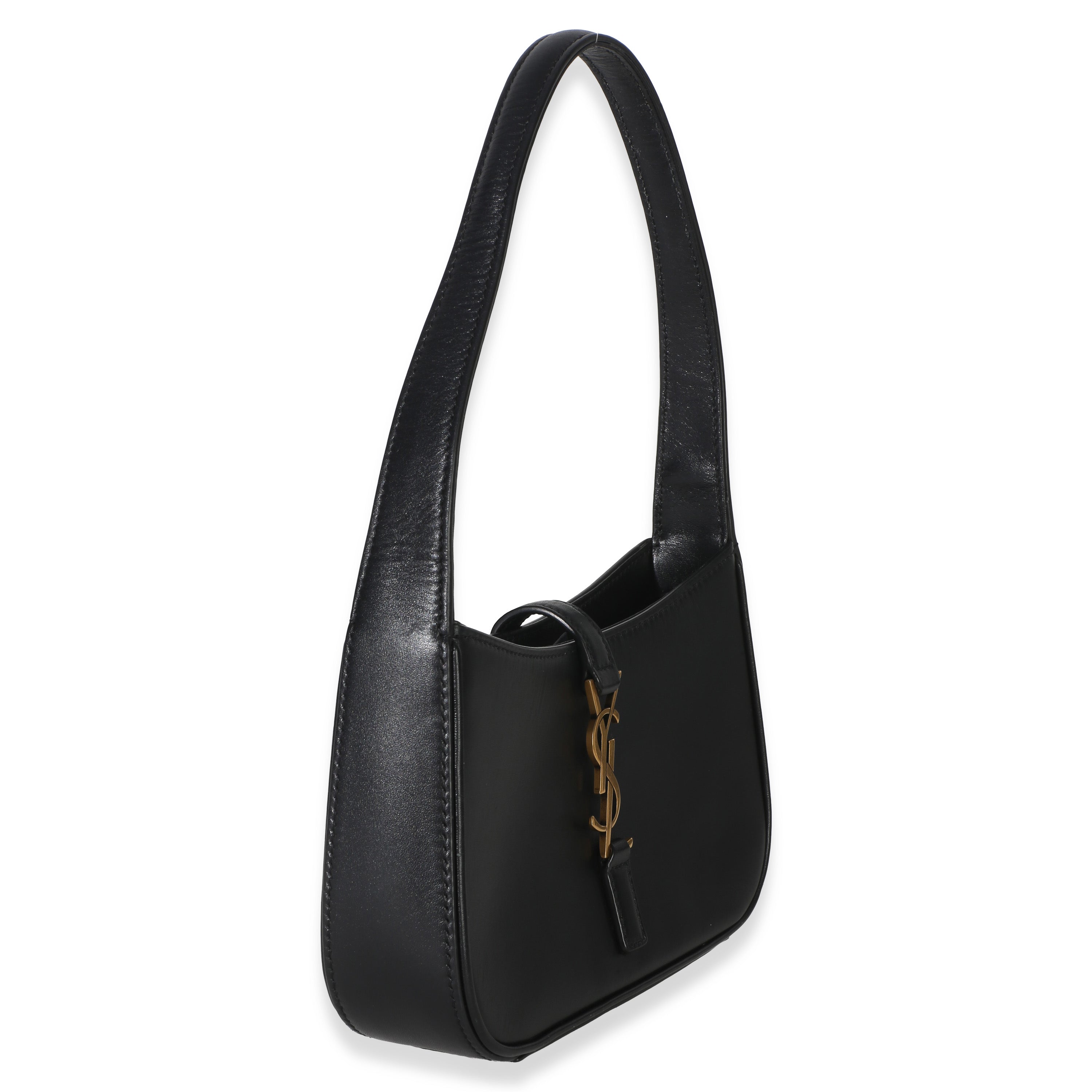 Saint Laurent Black Smooth Calfskin Mini Le 5 A 7 Hobo