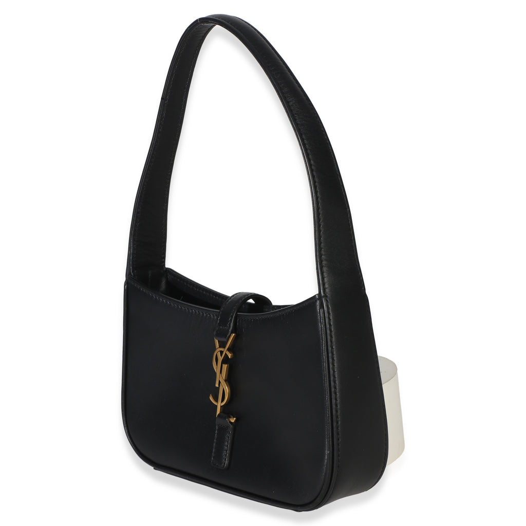 Saint Laurent Black Smooth Calfskin Mini Le 5 A 7 Hobo