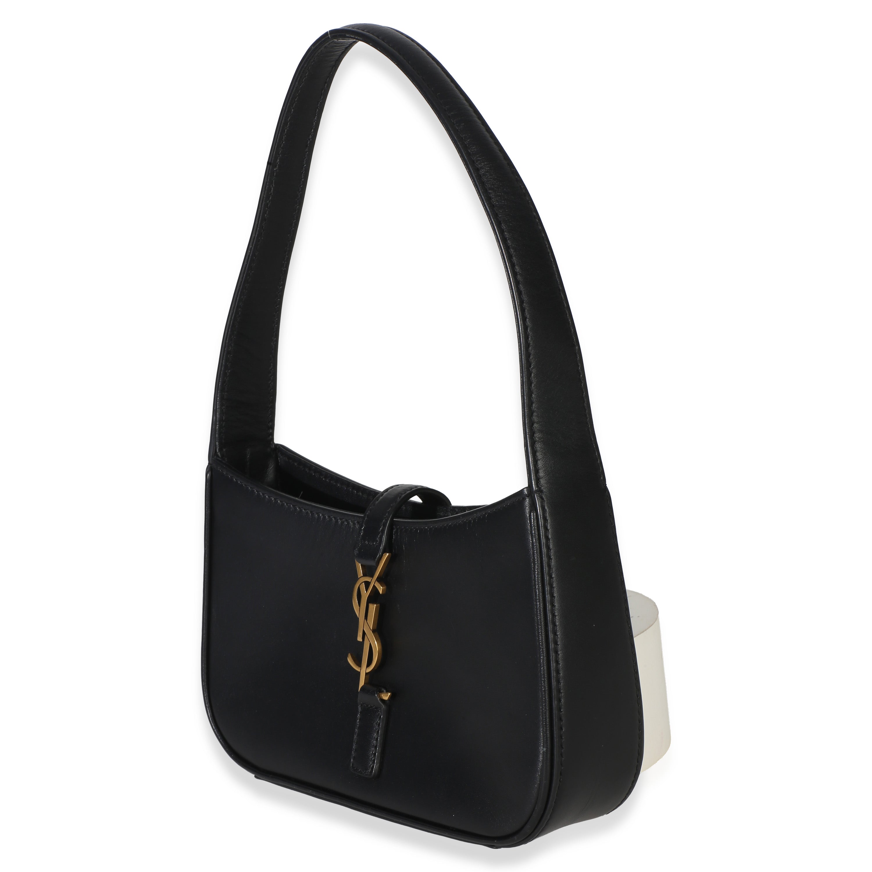 Saint Laurent Black Smooth Calfskin Mini Le 5 A 7 Hobo