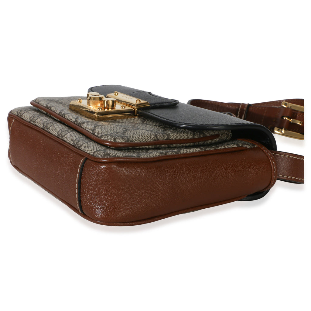 Gucci Black Ebony GG Supreme Monogram Calfskin New Sakai Mini Padlock Bag