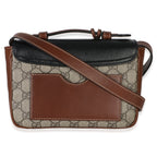 Gucci Black Ebony GG Supreme Monogram Calfskin New Sakai Mini Padlock Bag