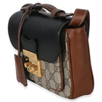Gucci Black Ebony GG Supreme Monogram Calfskin New Sakai Mini Padlock Bag