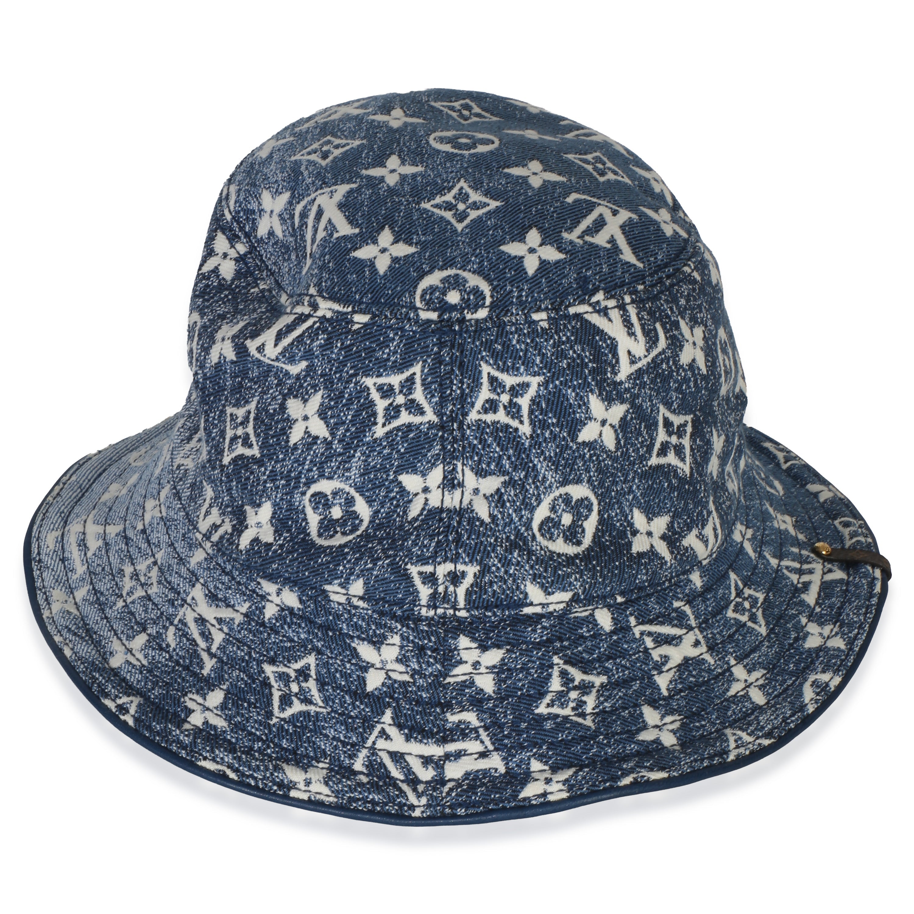 Louis Vuitton Blue Jacquard Denim Monogram Bucket Hat
