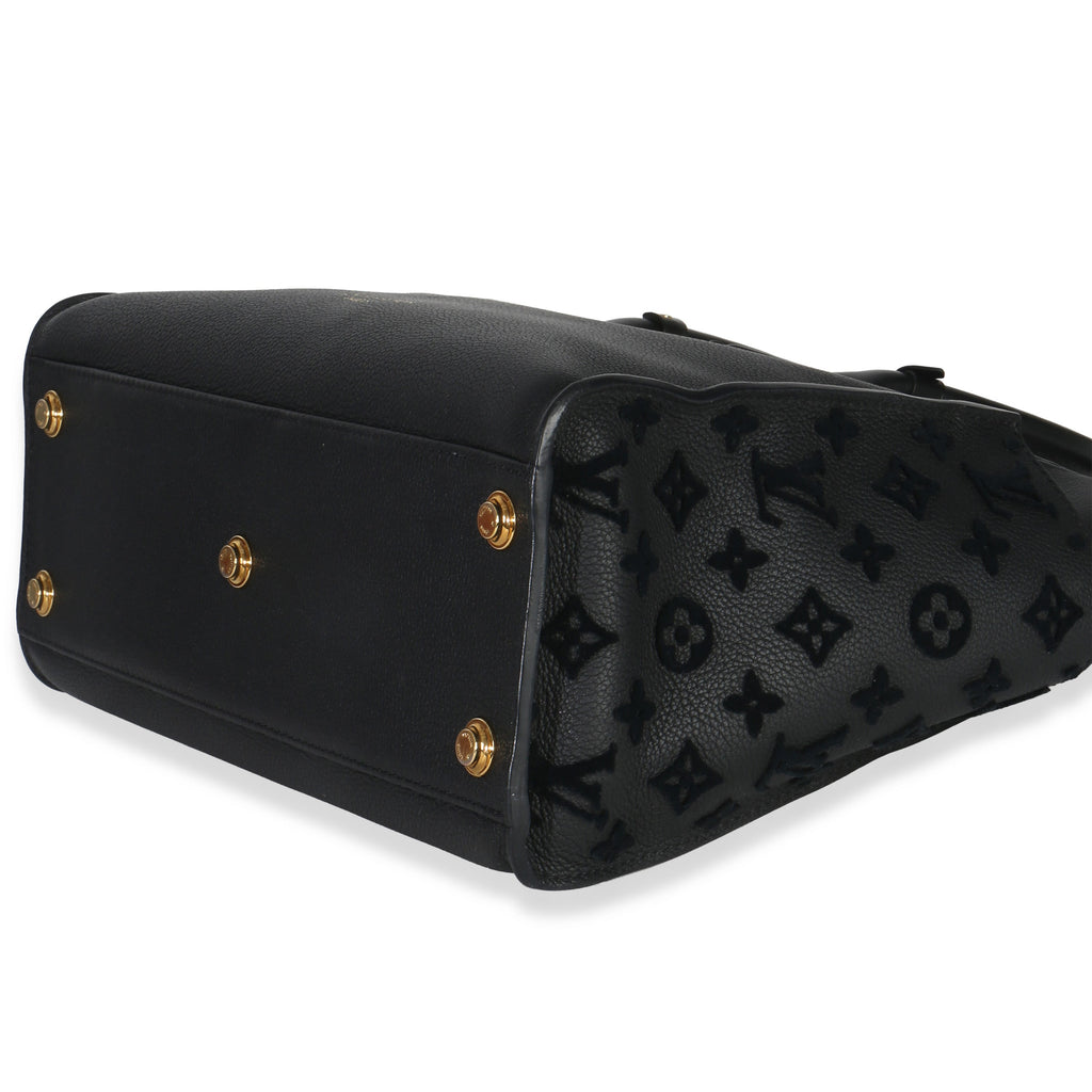 Louis Vuitton Black Calfskin Monogram Tufting On My Side MM