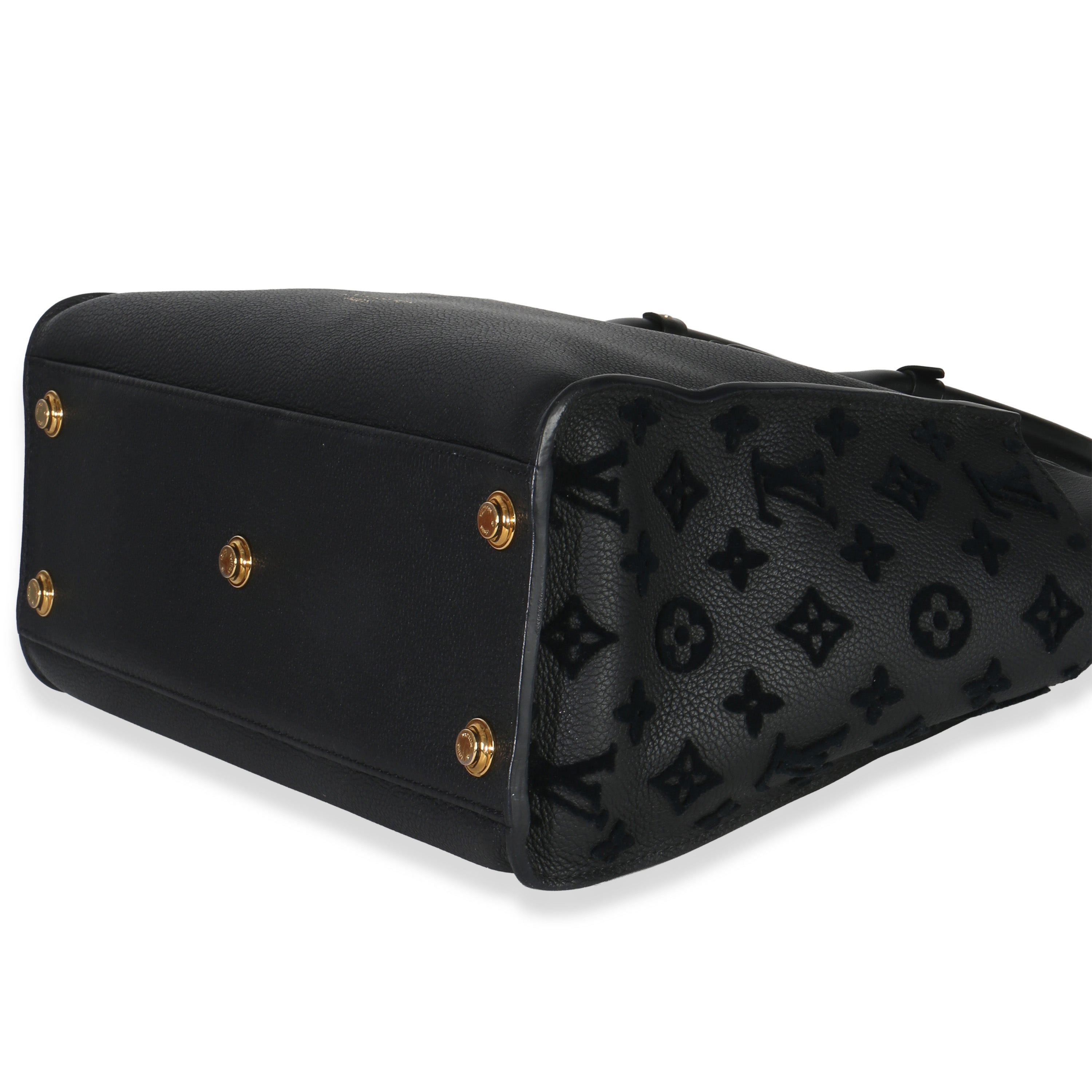 Louis Vuitton Black Calfskin Monogram Tufting On My Side MM
