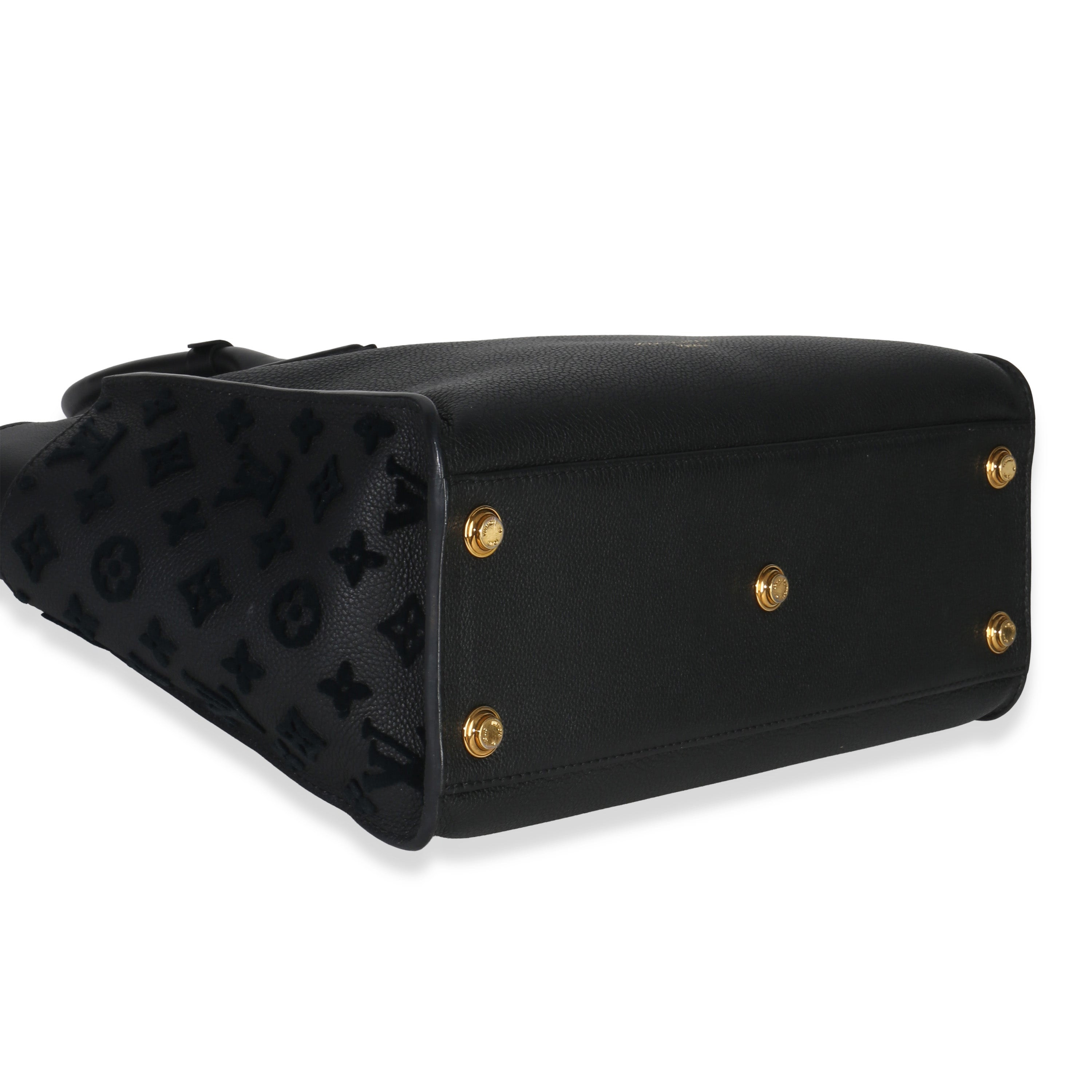 Louis Vuitton Black Calfskin Monogram Tufting On My Side MM