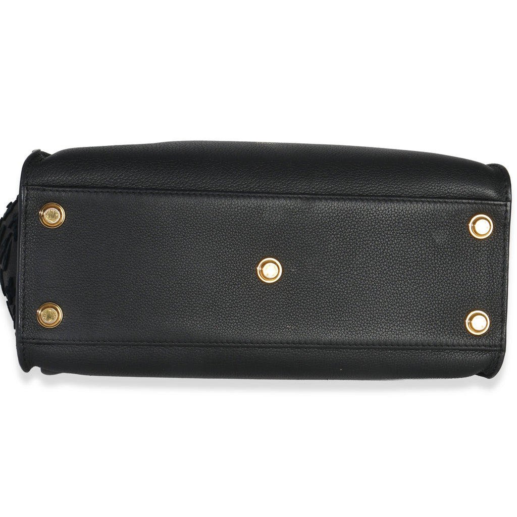 Louis Vuitton Black Calfskin Monogram Tufting On My Side MM